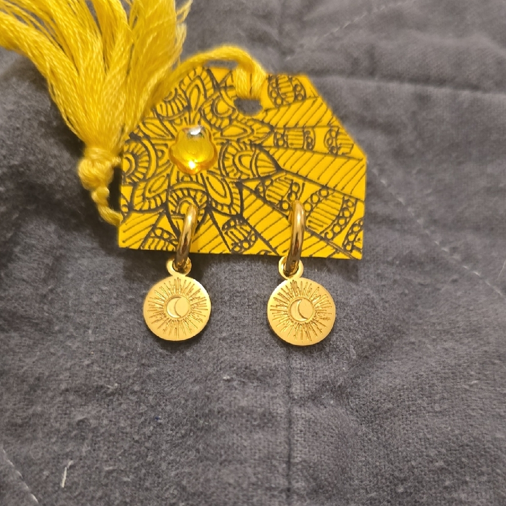 Gold Plated Sun Burst Earrings